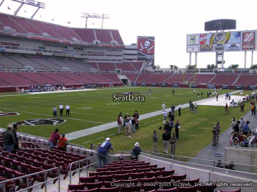 Seat view from section 102 at Raymond James Stadium, home of the Tampa Bay Buccaneers